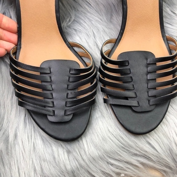 New Susina Terra Black Leather Wedge Sandal - Picture 4 of 9